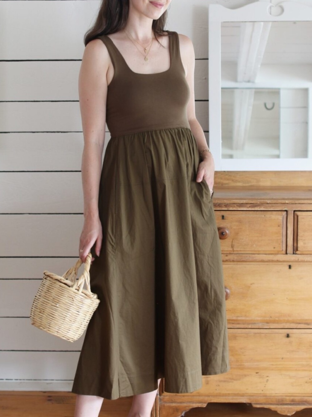 Everlane Riviera dress in beech, xxs. - Picture 3 of 9